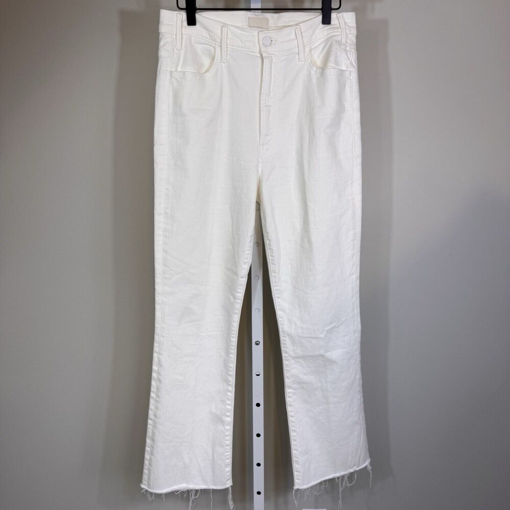 MOTHER White Wide Leg Crop Jeans